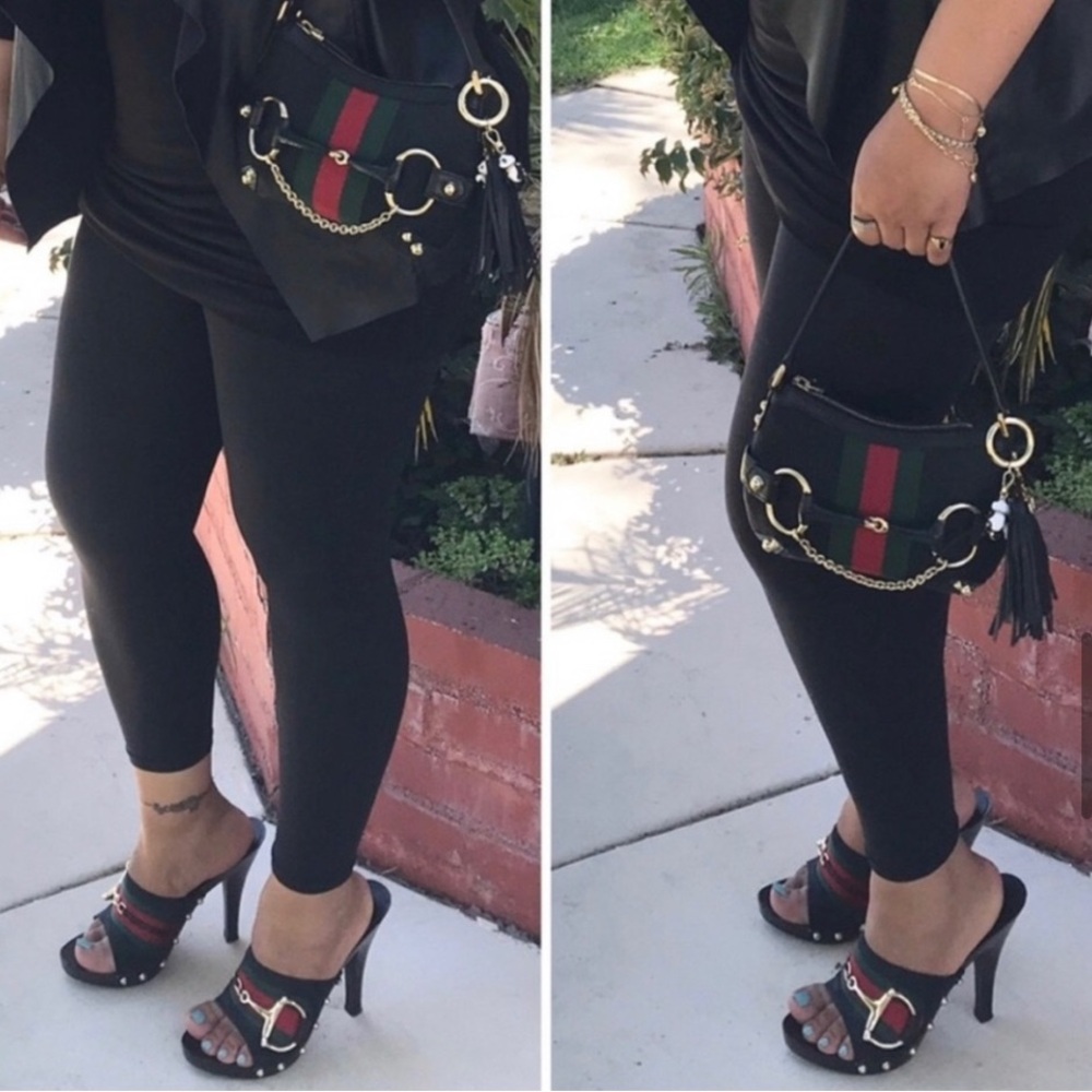👑✅PRICE FIRM✅ AUTHENTIC Gucci Web Horsebit Black Heels - Picture 14 of 17